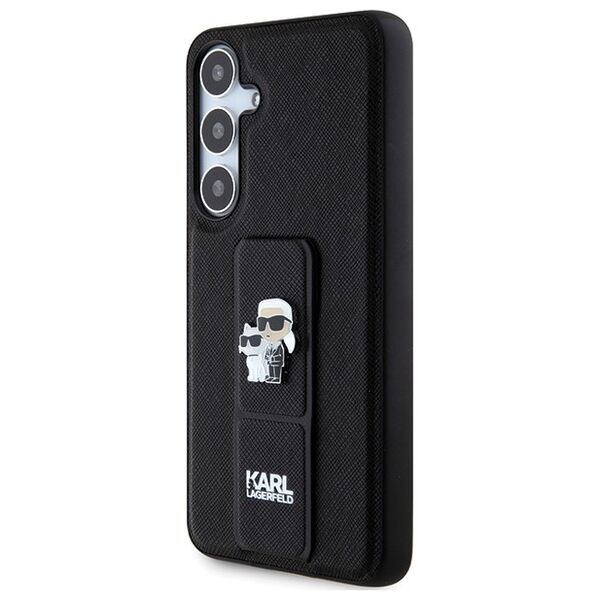 Karl Lagerfeld case for Samsung Galaxy S24+ KLHCS24MGSAKCPK black HC GRIPSTAND SAFFIANO KC PINS 3666339242152