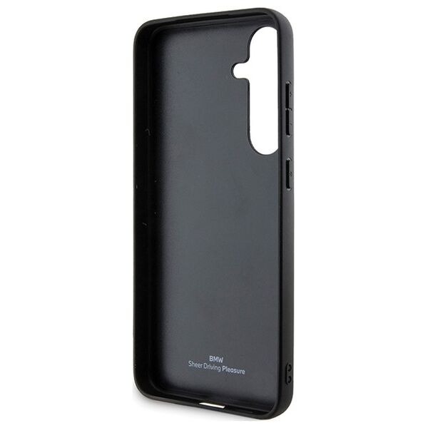 BMW case for Samsung Galaxy S24+ black Signature Leather Crossing Lines Pattern 3666339242633