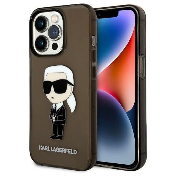 Karl Lagerfeld case for iPhone 14 Pro Max 6,7&quot; KLHCP14XHNIKTCK black hardcase Ikonik Karl Lagerfeld 3666339087074
