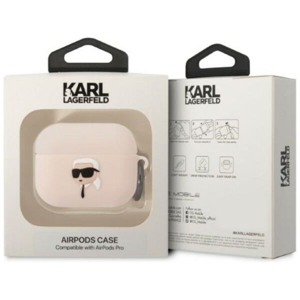 Karl Lagerfeld case for Airpods Pro KLAPRUNIKP white 3D Silicone NFT Karl 3666339087876