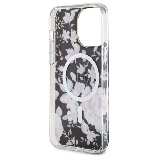 Guess case for iPhone 14 Pro Max 6,7&quot; GUHMP14XHCFWSK black hardcase Magsafe IML Flower 3666339115548