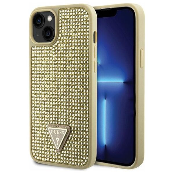 Guess case for iPhone 14 6,1&quot; GUHCP14SHDGTPD gold hardcase Rhinestone Triangle 3666339120054
