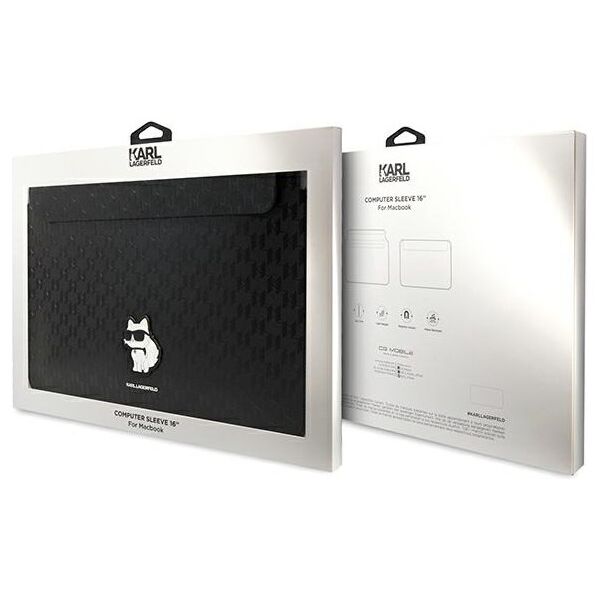 Karl Lagerfeld sleeve KLCS16SAKHPCK 16” black Sleeve Mono Saffiano Choupette 3666339170578