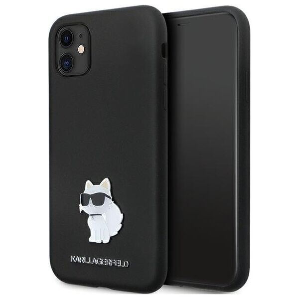 Karl Lagerfeld case for iPhone 11 KLHCN61SMHCNPK black HC Silicone C Metal Pin 3666339166274