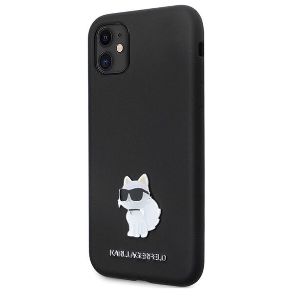 Karl Lagerfeld case for iPhone 11 KLHCN61SMHCNPK black HC Silicone C Metal Pin 3666339166274