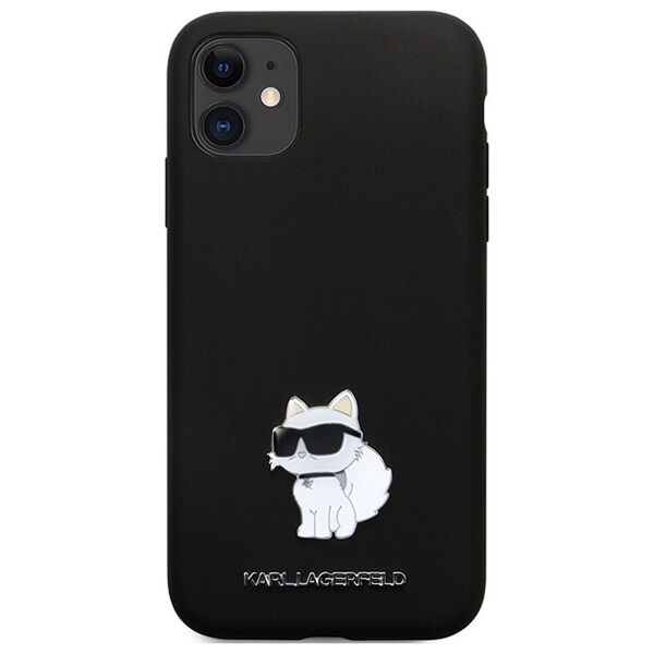Karl Lagerfeld case for iPhone 11 KLHCN61SMHCNPK black HC Silicone C Metal Pin 3666339166274