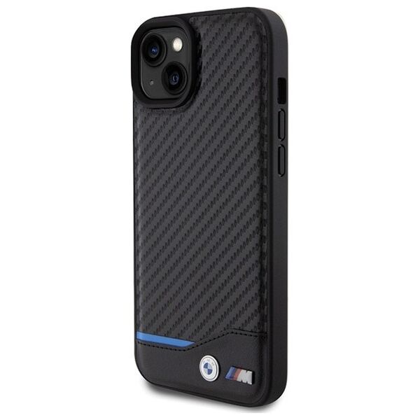 BMW case for iPhone 15 Plus 6,7&quot; BMHCP15M22NBCK black HC PU Carbon 3666339143848