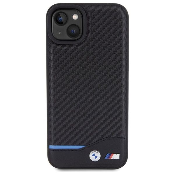 BMW case for iPhone 15 Plus 6,7&quot; BMHCP15M22NBCK black HC PU Carbon 3666339143848