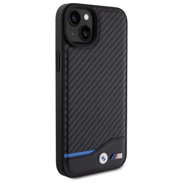 BMW case for iPhone 15 Plus 6,7&quot; BMHCP15M22NBCK black HC PU Carbon 3666339143848