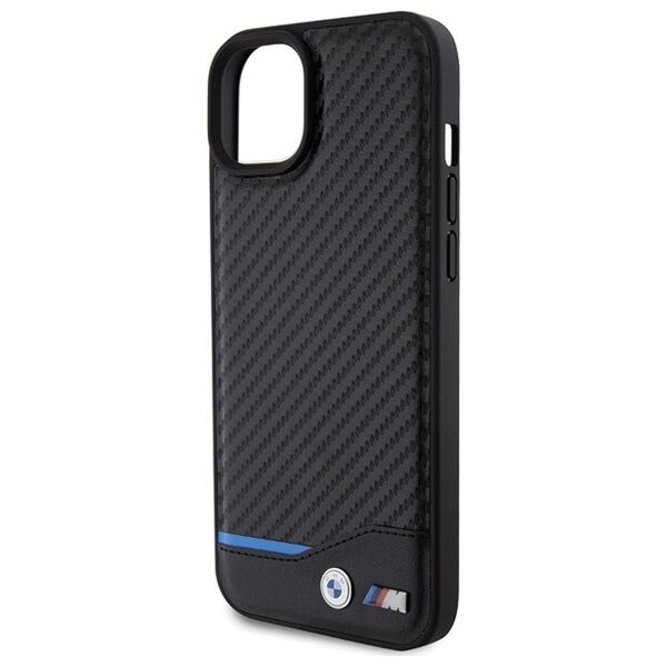 BMW case for iPhone 15 Plus 6,7&quot; BMHCP15M22NBCK black HC PU Carbon 3666339143848