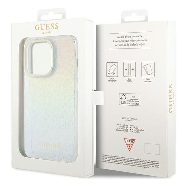 Guess case for iPhone 15 Pro 6,1&quot; GUHCP15LHDECMI HC IML Faceted Mirror Disco Iridescent 3666339172336