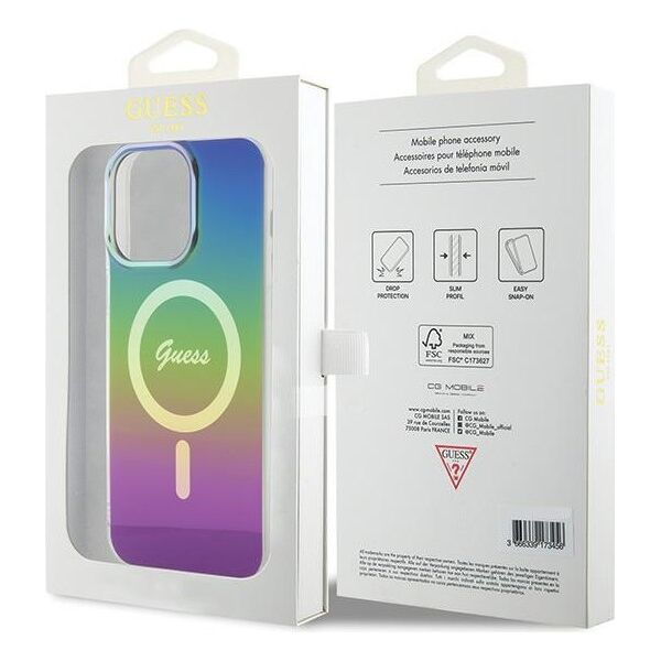 Guess case for iPhone 15 Pro 6,1&quot; GUHMP15LHITSK black HC IML Magsafe Iridescent 3666339154660