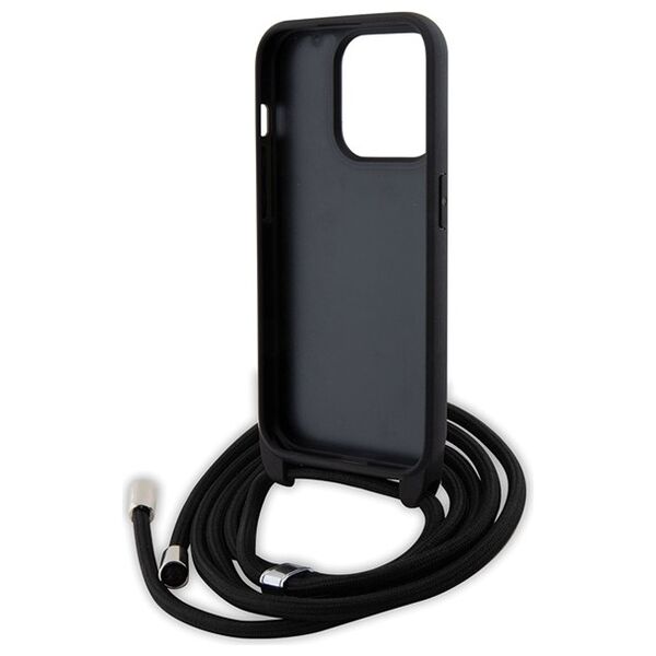 Karl Lagerfeld case for iPhone 15 Pro 6,1&quot; KLHCP15LSASKNPSK black HC Saffiano Ikonik Metal Pin Monogram Crossbody 3666339165895