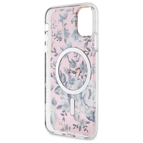 Guess case for iPhone 11 / Xr 6.1&quot; GUHMN61HCFWSP pink hardcase Flower MagSafe 3666339126711