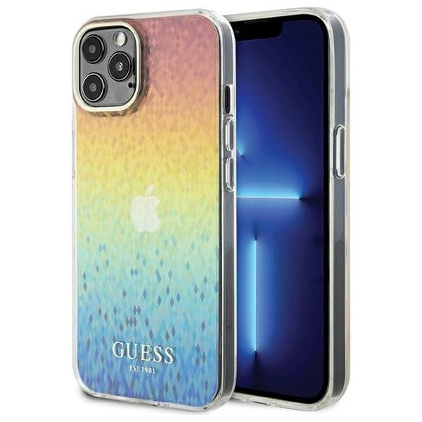 Guess case for  iPhone 12 / 12 Pro 6,1&quot; GUHCP12MHDECMI HC IML FACETED MIRROR DISCO IRIDESCENT 3666339172220