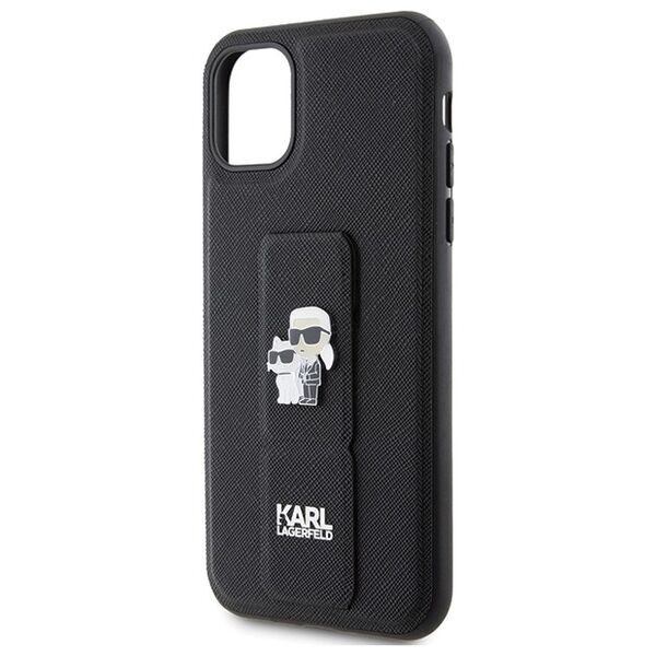 Karl Lagerfeld case for iPhone 11 KLHCN61GSAKCPK HC GRIPSTAND SAFFIANO KC PINS BLACK 3666339206772