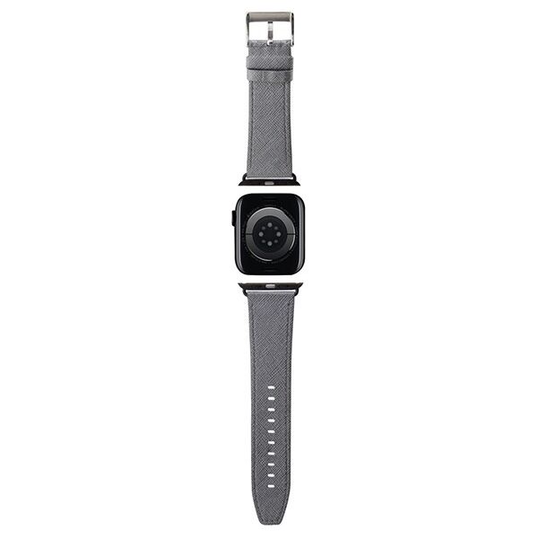 Karl Lagerfeld pasek do Apple Watch 38/40/41 mm KLAWMSAKLHPG STRAP SAFFIANO MONO SILVER 3666339127435