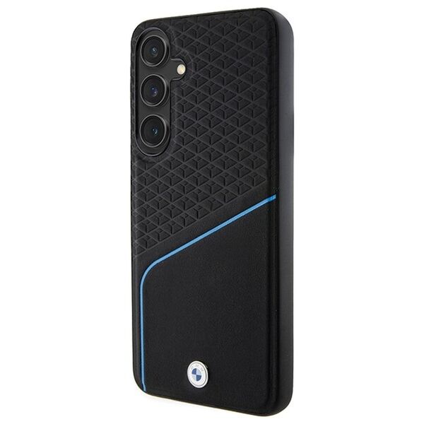 BMW case for Samsung Galaxy S24 + black Signature Leather Textured & Line MagSafe 3666339241667