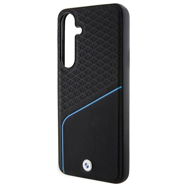 BMW case for Samsung Galaxy S24 + black Signature Leather Textured & Line MagSafe 3666339241667