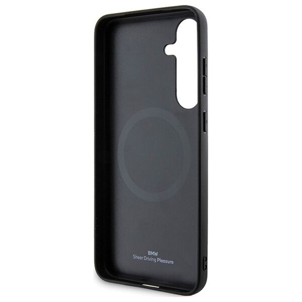 BMW case for Samsung Galaxy S24 + black Signature Leather Textured & Line MagSafe 3666339241667