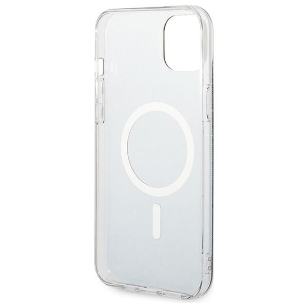 Guess set case + charger for iPhone 14 Plus 6,7&quot; GUBPP14MH4EACSK black hard case 4G Print MagSafe 3666339102821