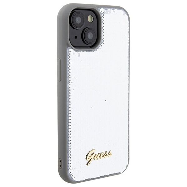 Guess case for iPhone 15 6,1&quot; GUHCP15SPSFDGSS silver HC Sequin Script Metal 3666339173159