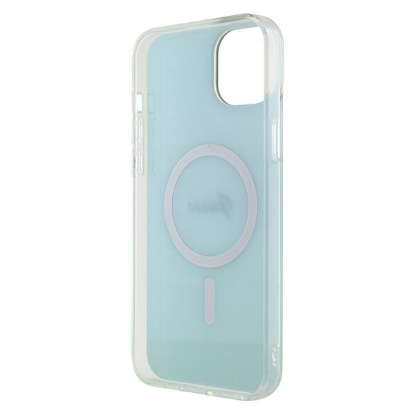 Guess case for iPhone 15 Plus 6.7&quot; GUHMP15MHITSQ turquoise hardcase IML Iridescent MagSafe 3666339154936