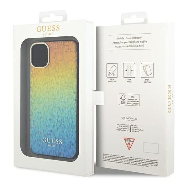 Guess case for  iPhone 11 GUHCN61HDECMI HC IML FACETED MIRROR DISCO IRIDESCENT 3666339172213