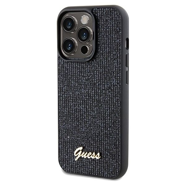 Guess case for  iPhone 14 Pro Max 6,7&quot; GUHCP14XPMSDGSK HC PU DISCO SCRIPT METAL BLACK 3666339173425