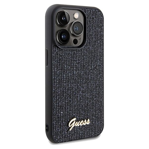 Guess case for  iPhone 14 Pro Max 6,7&quot; GUHCP14XPMSDGSK HC PU DISCO SCRIPT METAL BLACK 3666339173425