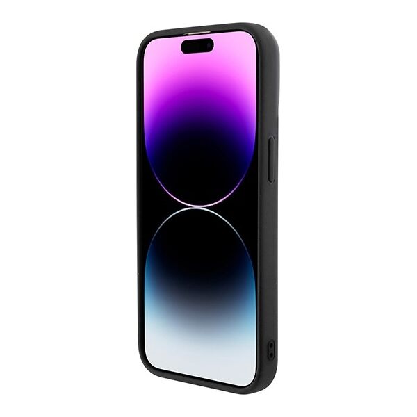 Guess case for  iPhone 15 Pro 6,1&quot; GUHMP15LHGCFSEK HC MAGSAFE GCUBE PU STRIPE BLACK 3666339194727