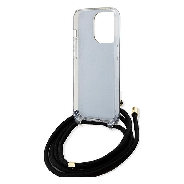 Guess case for  iPhone 15 Pro Max 6,7&quot; GUHCP15SHC4SEK HC CROSSBODY CORD 4G PRINT BLACK 3666339147952