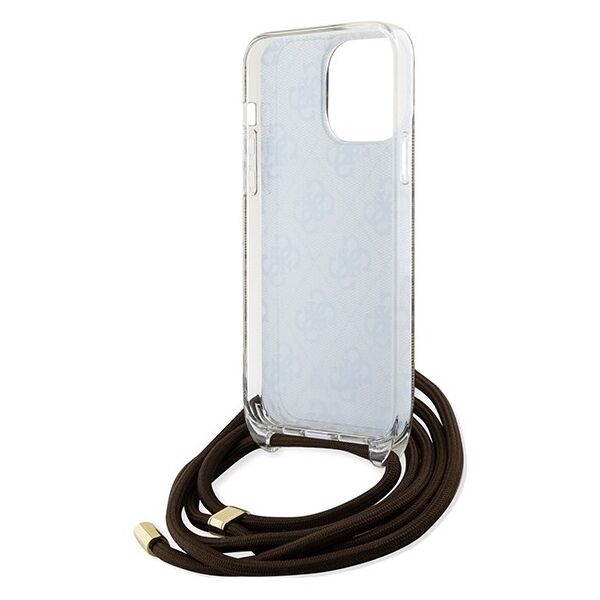 Guess case for  iPhone 15 Pro Max 6,7&quot; GUHCP15XHC4SEW HC CROSSBODY CORD 4G PRINT BROWN 3666339148096