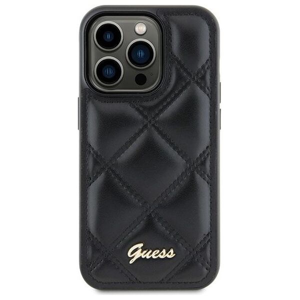 Guess case for Samsung Galaxy S23 FE GUHCS23FEPSQSQSK GUESS HC PU QUILTED METAL LOGO BLACK 3666339218713