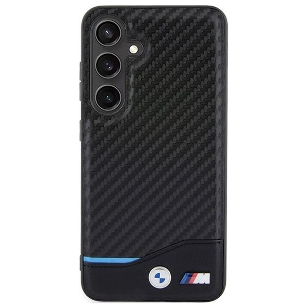BMW case for Samsung Galaxy S24 black Leather Carbon 3666339242657