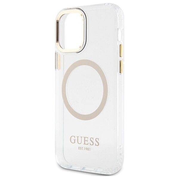 Guess case for iPhone 12 / 12 Pro 6,1&quot; GUHMP12MHTRMD gold HC MAGSAFE METAL OUTLINE 3666339169923