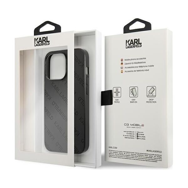 Karl Lagerfeld case for iPhone 13 Pro KLHCP13LPTLK black hard case Allover Logo 3666339049546
