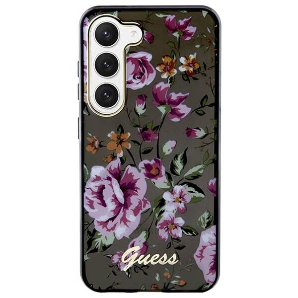 Guess case for Samsung Galaxy S23 Plus GUHCS23MHCFWSK black HC IML Flower 3666339117207