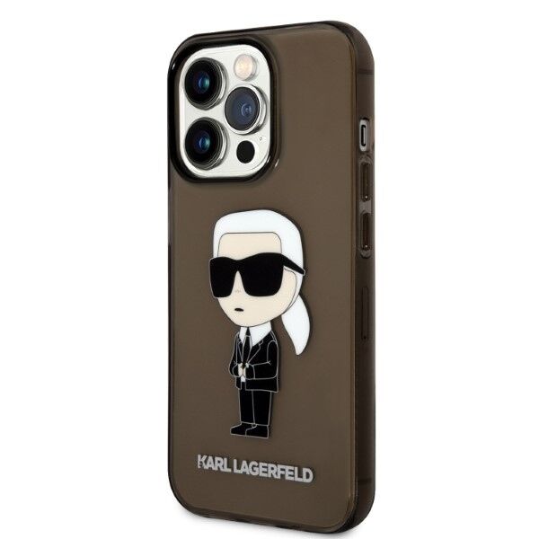 Karl Lagerfeld case for iPhone 14 Pro 6,1&quot; KLHCP14LHNIKTCK black hardcase Ikonik Karl Lagerfeld 3666339087067