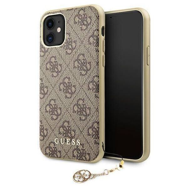 Original Case IPHONE 11 Guess Hard Case 4G Charms Collection (GUHCN61GF4GBR) brown 3700740468081