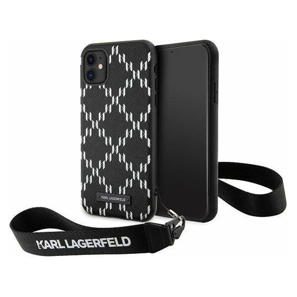 Original Case IPHONE 11 Karl Lagerfeld Hardcase Monogram Losange Saffiano (KLHCN61SAKLMBSK) black 3666339169992
