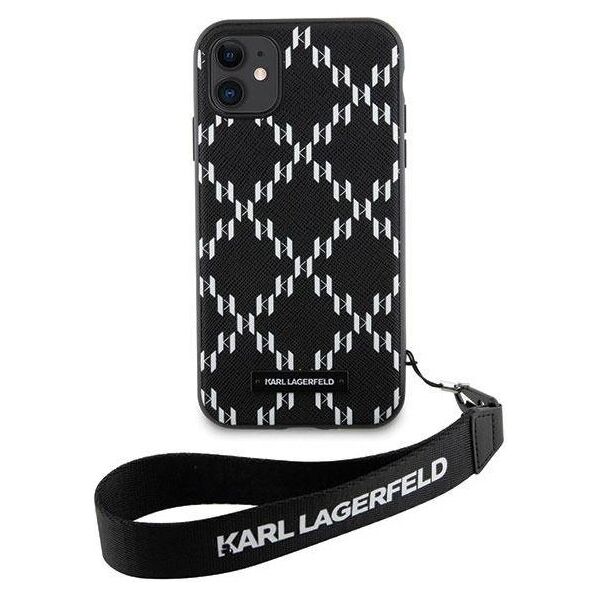 Original Case IPHONE 11 Karl Lagerfeld Hardcase Monogram Losange Saffiano (KLHCN61SAKLMBSK) black 3666339169992