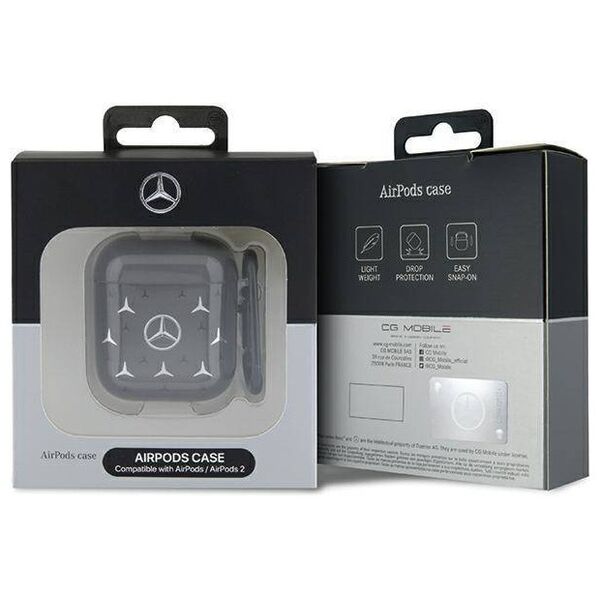 Original Case APPLE AIRPODS PRO 1 / 2 Mercedes Cover Large Star Pattern (MEA28DPMGS) black 3666339094508