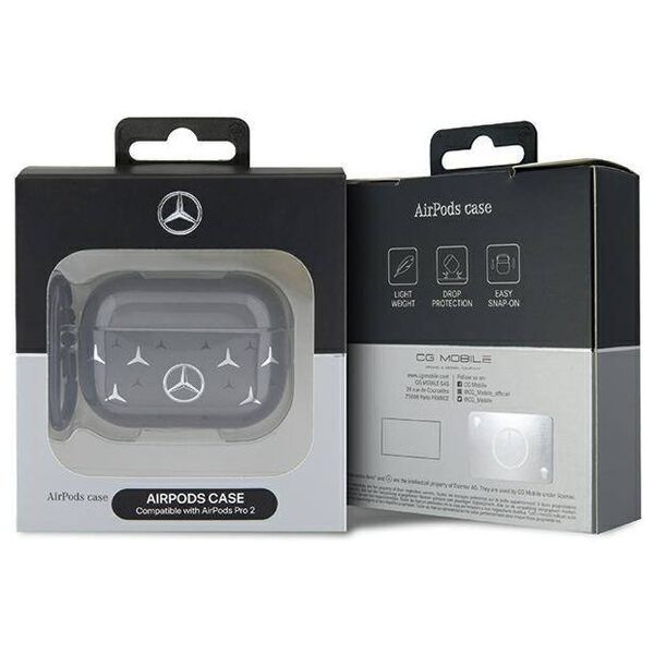 Original Case APPLE AIRPODS PRO 2 Mercedes Cover Large Star Pattern (MEAP28DPMGS) black 3666339113049