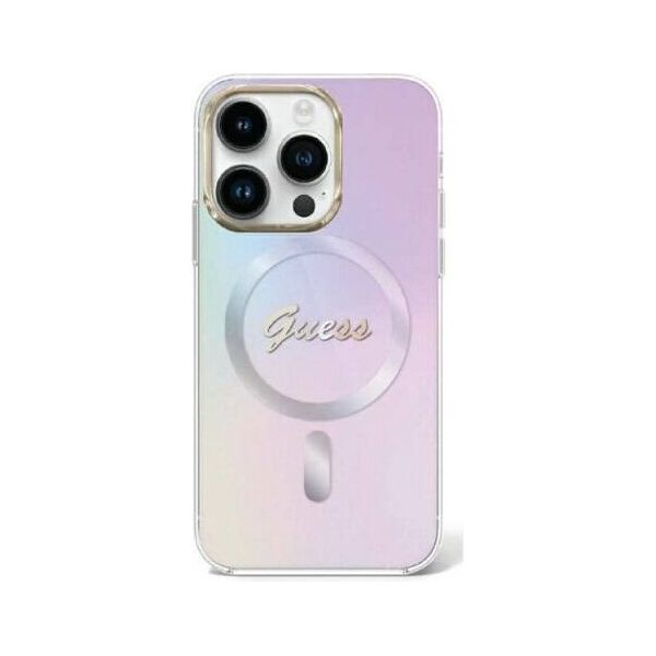 Original Case APPLE IPHONE 15 PRO MAX Guess Hardcase IML Iridescent MagSafe (GUHMP15XHITSU) purple 3666339154813