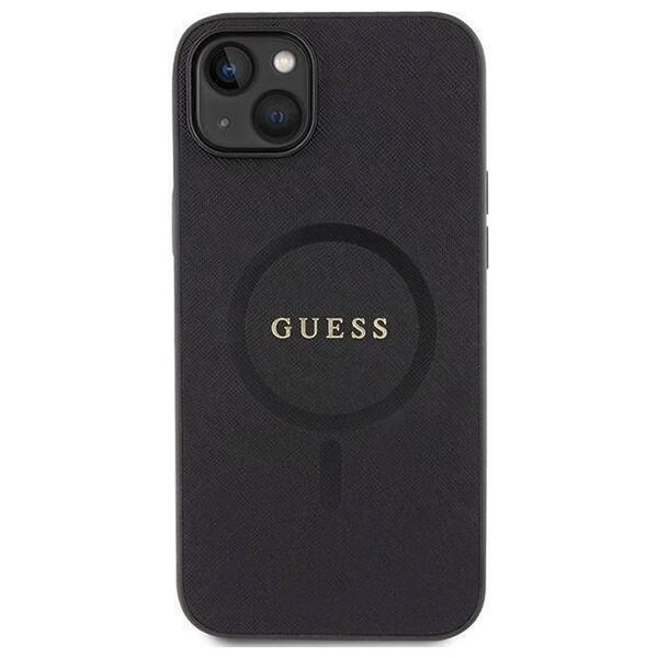 Original Case APPLE IPHONE 15 PLUS Guess Hardcase Saffiano MagSafe (GUHMP15MPSAHMCK) black 3666339155773