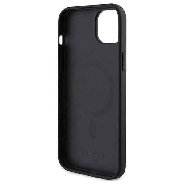 Original Case APPLE IPHONE 15 PLUS Guess Hardcase Saffiano MagSafe (GUHMP15MPSAHMCK) black 3666339155773