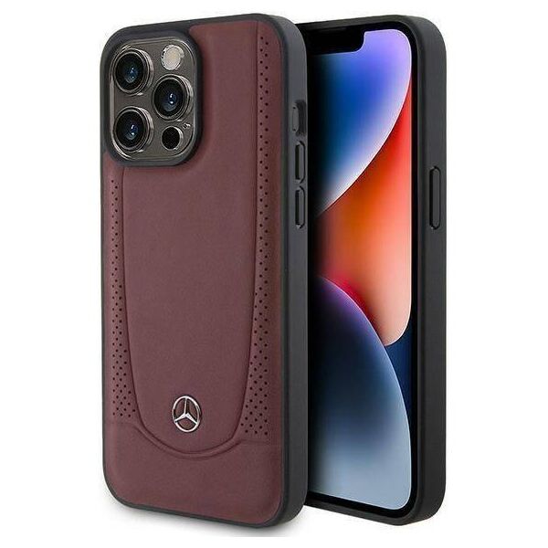 Case APPLE IPHONE 15 PRO Mercedes Leather Urban Line (MEHCP15LARMRE) red 3666339171834