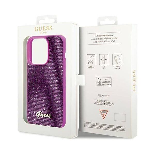 Original Case IPHONE 14 PRO MAX Guess Hardcase Disco Metal Script (GUHCP14XPMSDGSF) 3666339173708