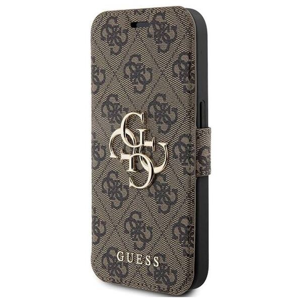 Original Case APPLE IPHONE 15 PRO Guess Book 4G Metal Gold Logo (GUBKP15L4GMGBR) brown 3666339194444